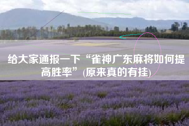 给大家通报一下“雀神广东麻将如何提高胜率	”(原来真的有挂)