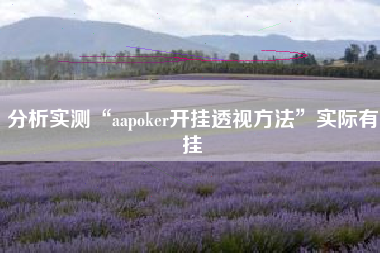 分析实测“aapoker开挂透视方法”实际有挂